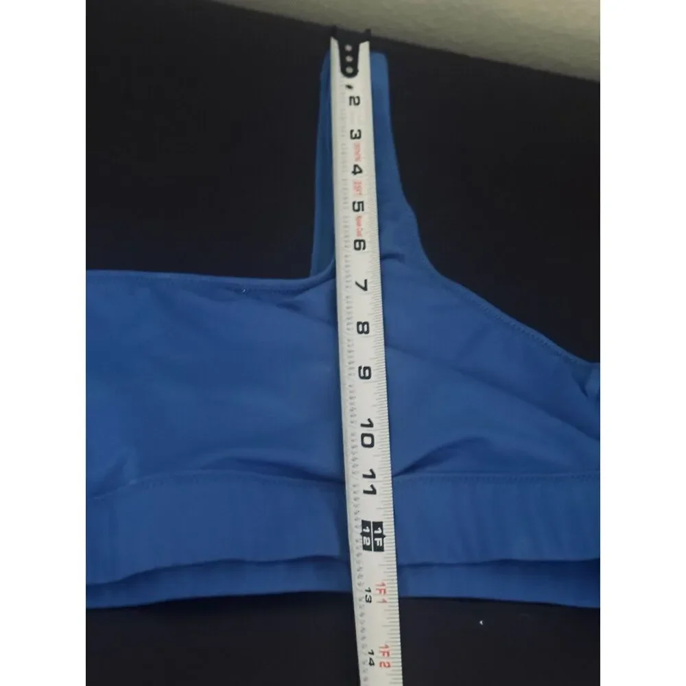 Skims Swim Bikini Top 3X Blue Scoop Neck Wireless Plus Size Swimwear